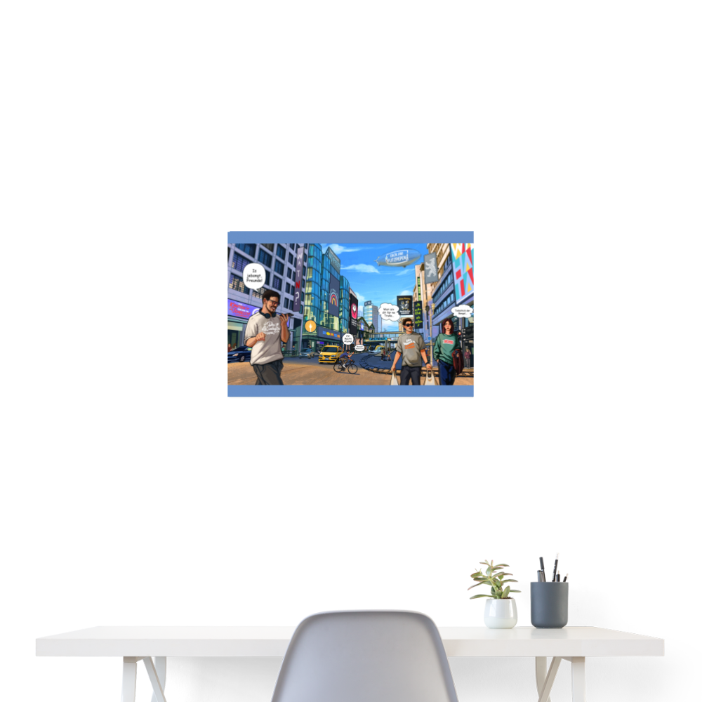 Schauze Straße - Poster 60x40 cm - weiß