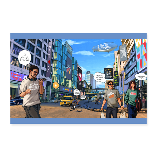 Schauze Straße - Poster 60x40 cm - weiß