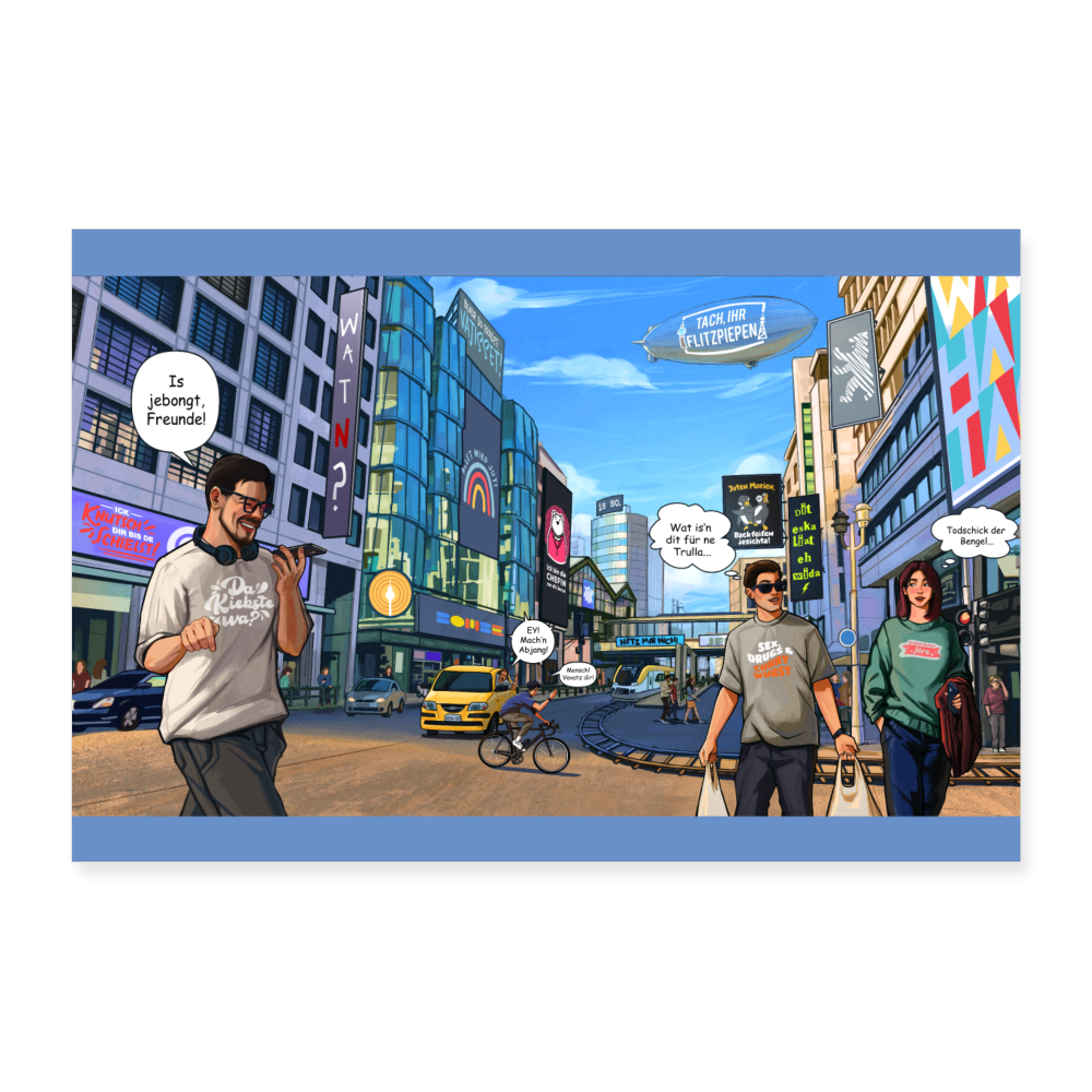 Schauze Straße - Poster 30x20 cm - weiß