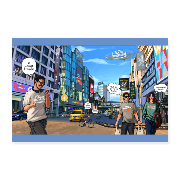 Schauze Straße - Poster 30x20 cm - weiß