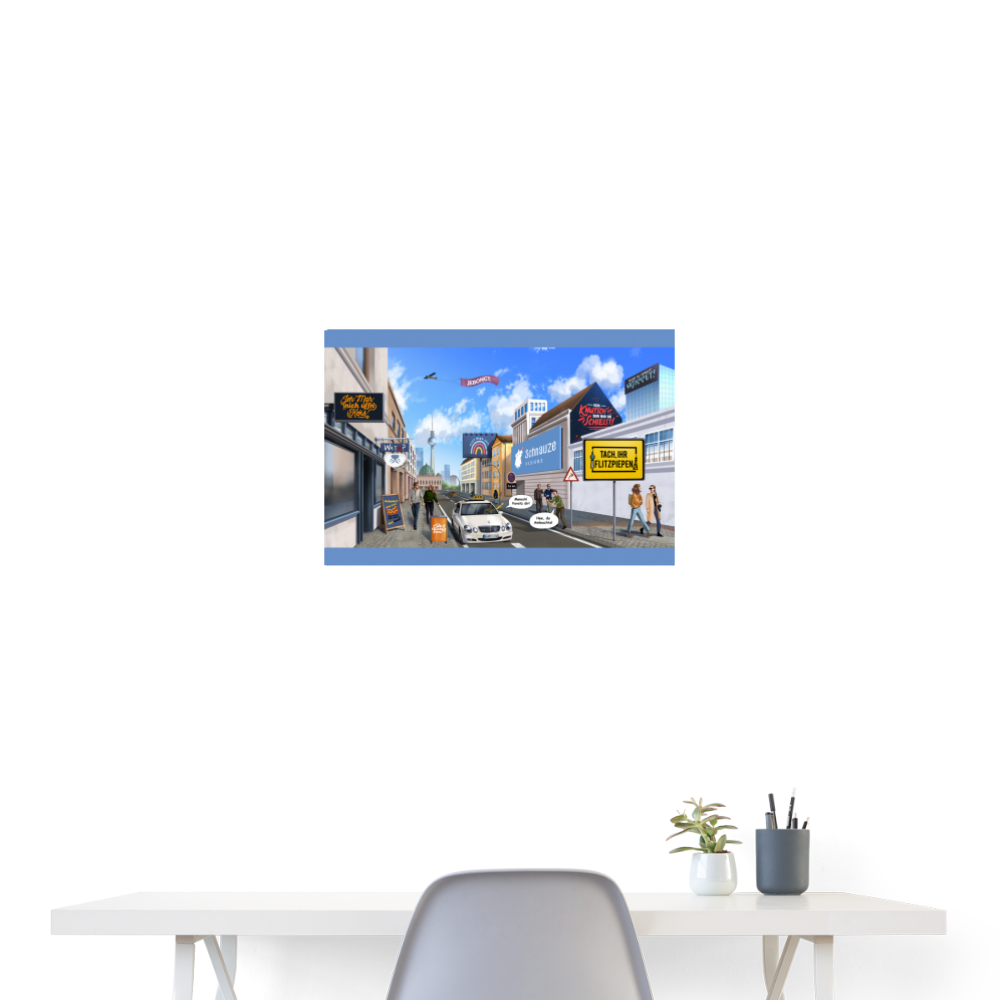 Berlin - Poster 60x40 cm - weiß