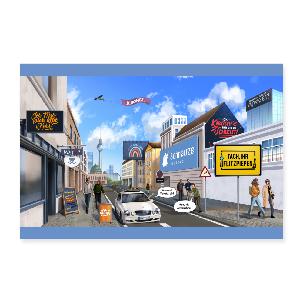 Berlin - Poster 60x40 cm - weiß