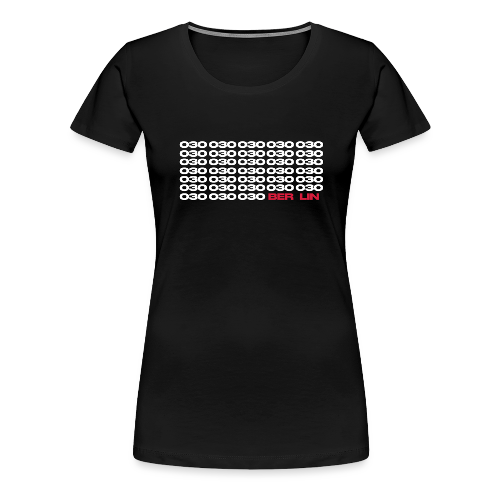 030 Berlin - Frauen Premium T-Shirt - Schwarz