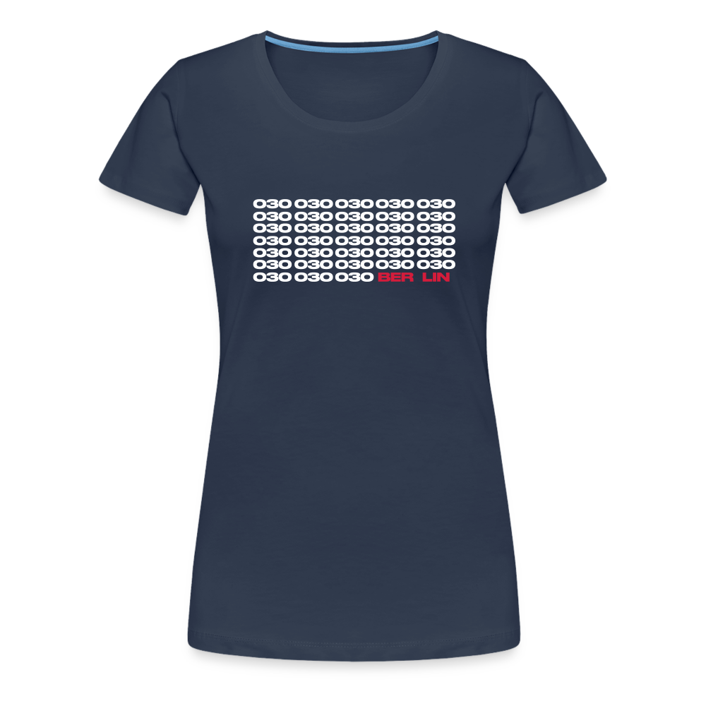 030 Berlin - Frauen Premium T-Shirt - Navy