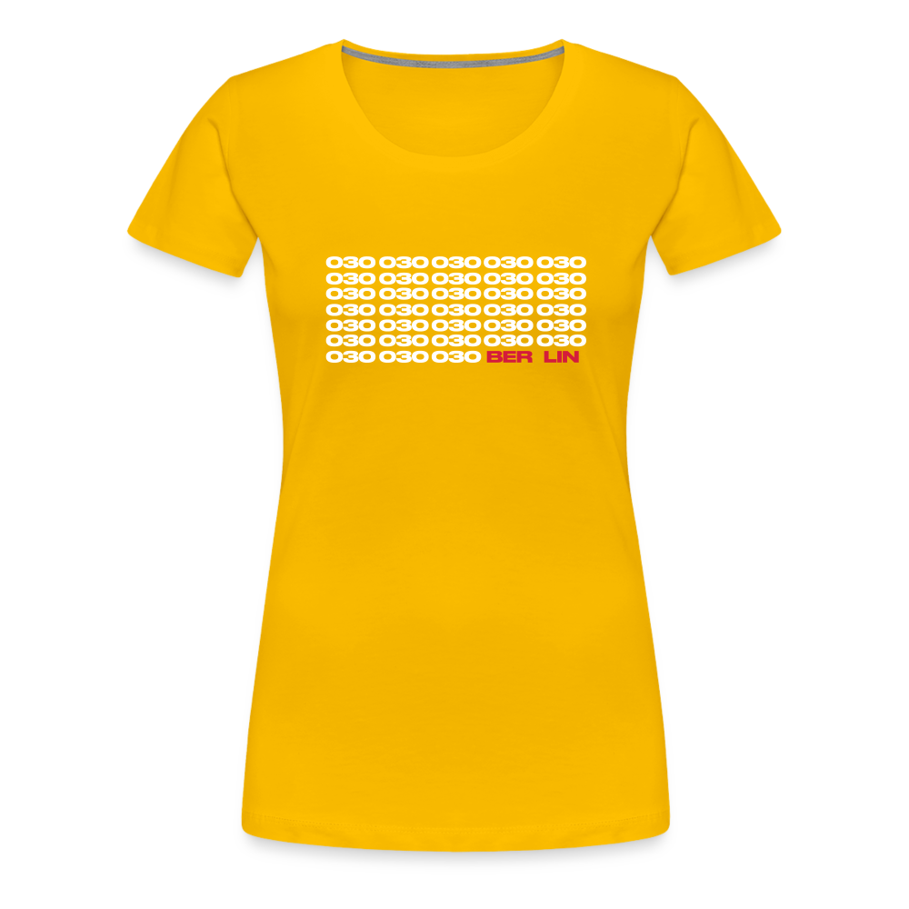 030 Berlin - Frauen Premium T-Shirt - Sonnengelb