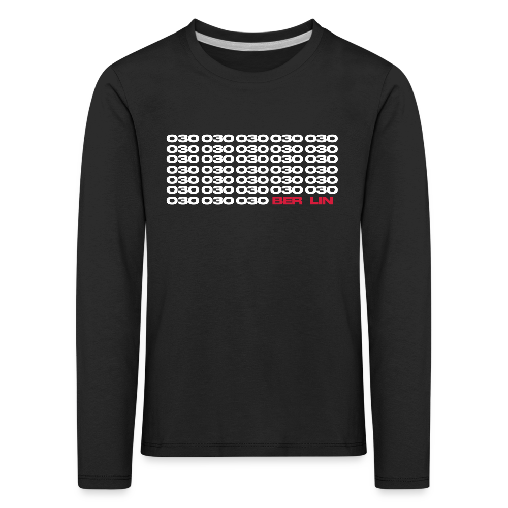030 Berlin - Kinder Langarmshirt - Schwarz