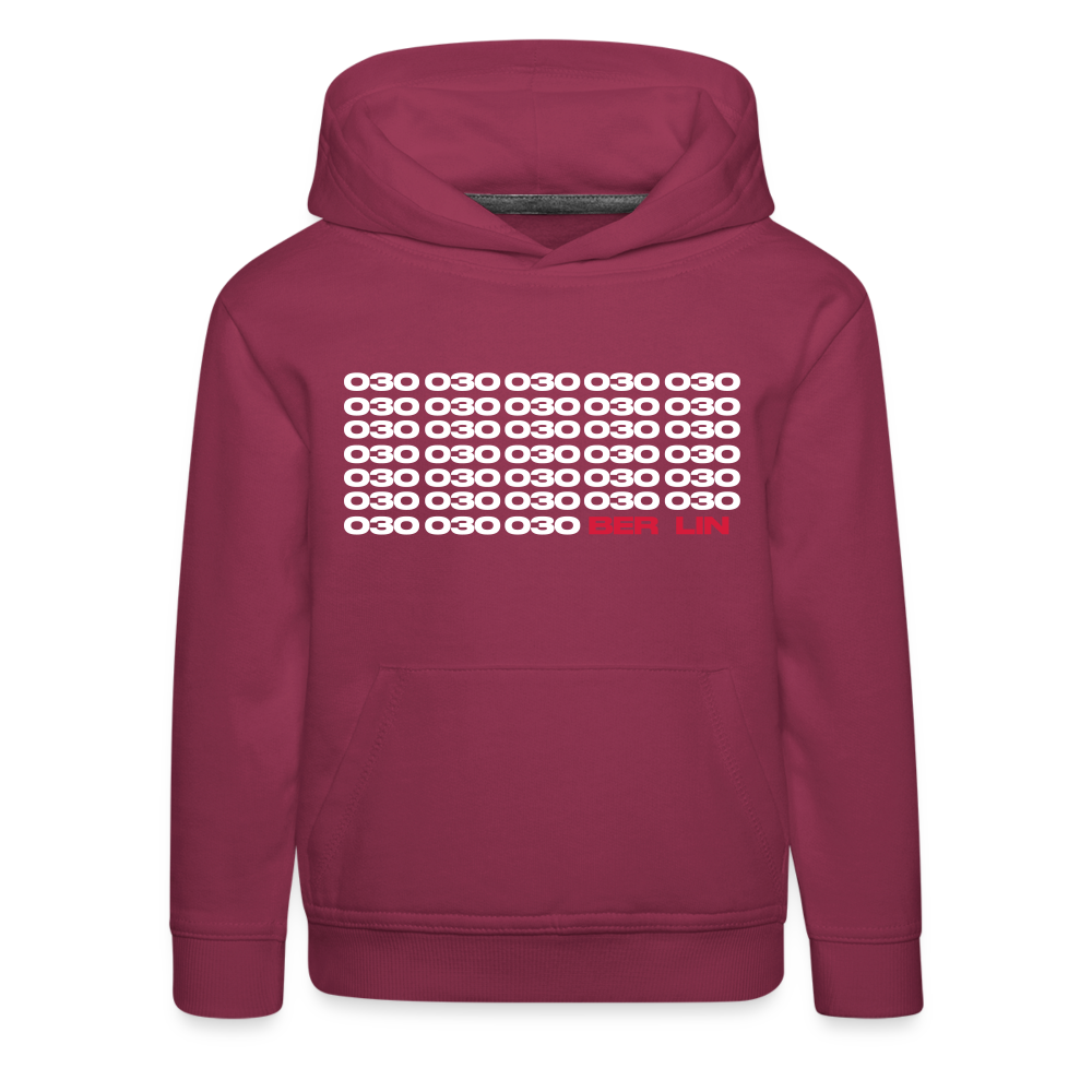 030 Berlin - Kinder Premium Hoodie - Bordeaux