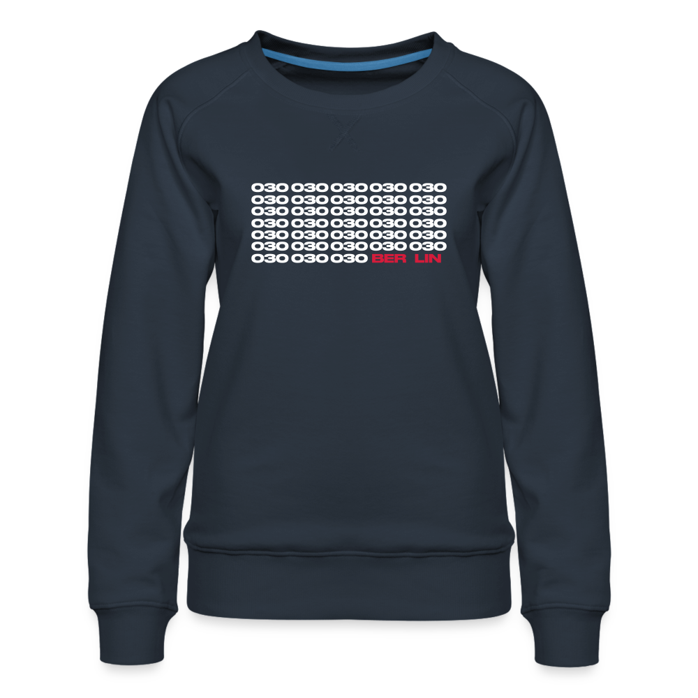 030 Berlin - Frauen Premium Sweatshirt - Navy