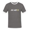 Jeh Weita! - Männer Ringer T-Shirt - Dunkelgrau/Weiß