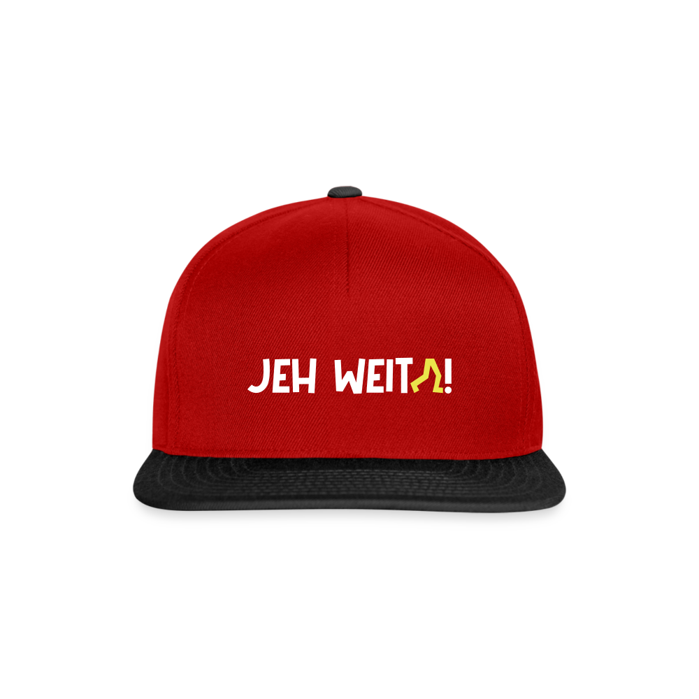 Jeh Weita! - Snapback Cap - Rot/Schwarz