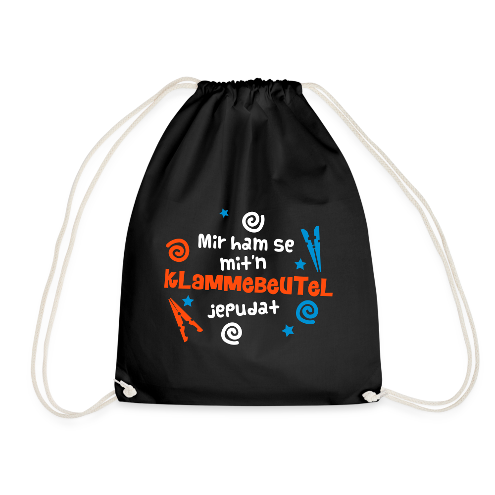 Mit'n Klammabeutel jepudat - Turnbeutel - Schwarz
