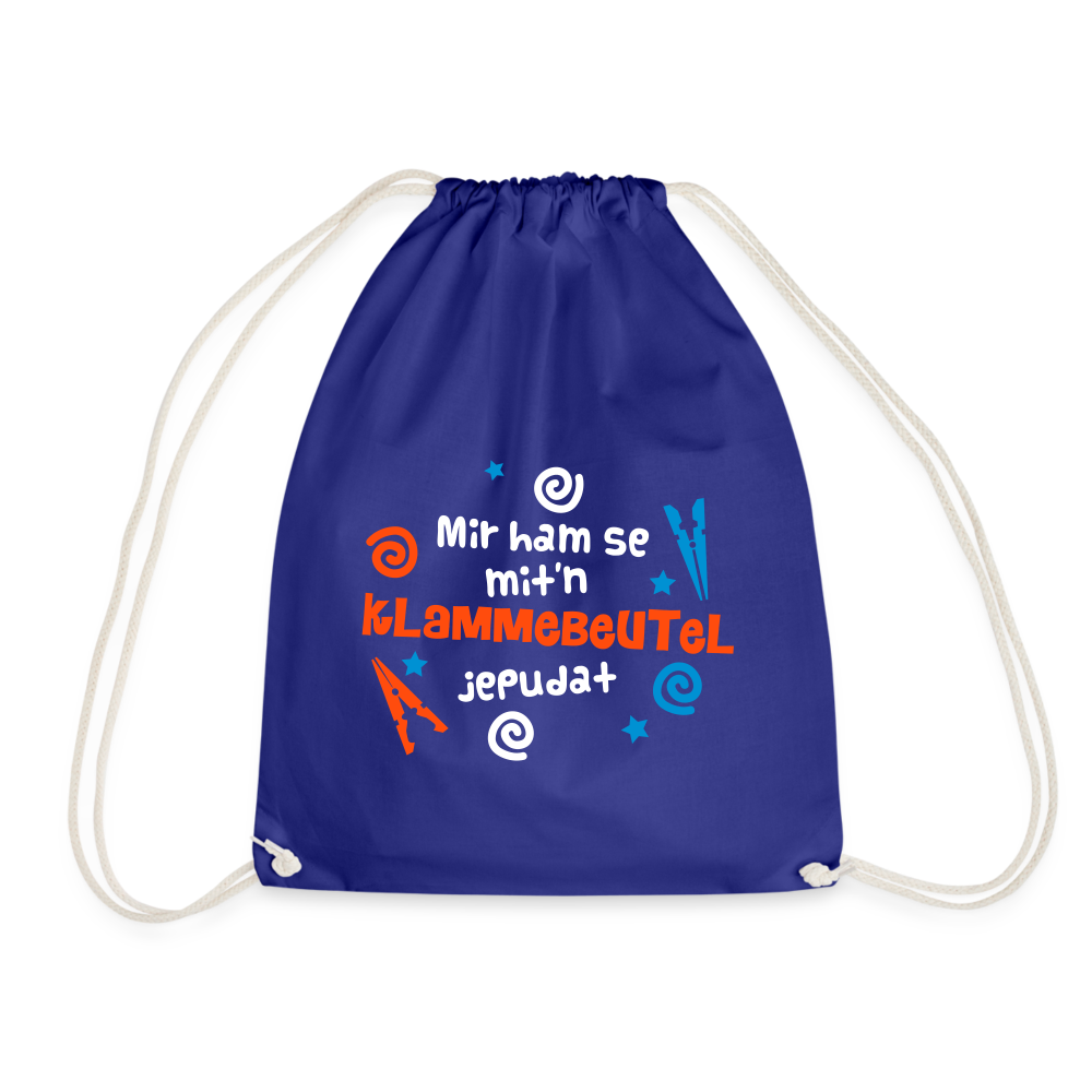 Mit'n Klammabeutel jepudat - Turnbeutel - Königsblau