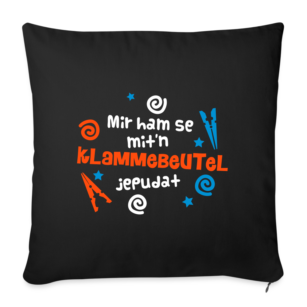 Mit'n Klammabeutel jepudat - Sofakissen mit Füllung (45 x 45 cm) - Schwarz