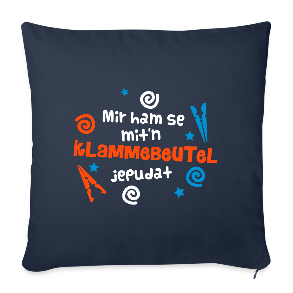 Mit'n Klammabeutel jepudat - Sofakissen mit Füllung (45 x 45 cm) - Navy