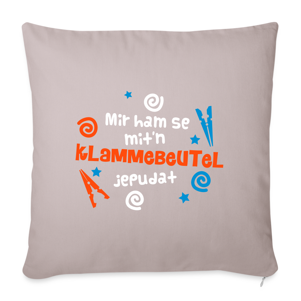 Mit'n Klammabeutel jepudat - Sofakissen mit Füllung (45 x 45 cm) - helles Taupe