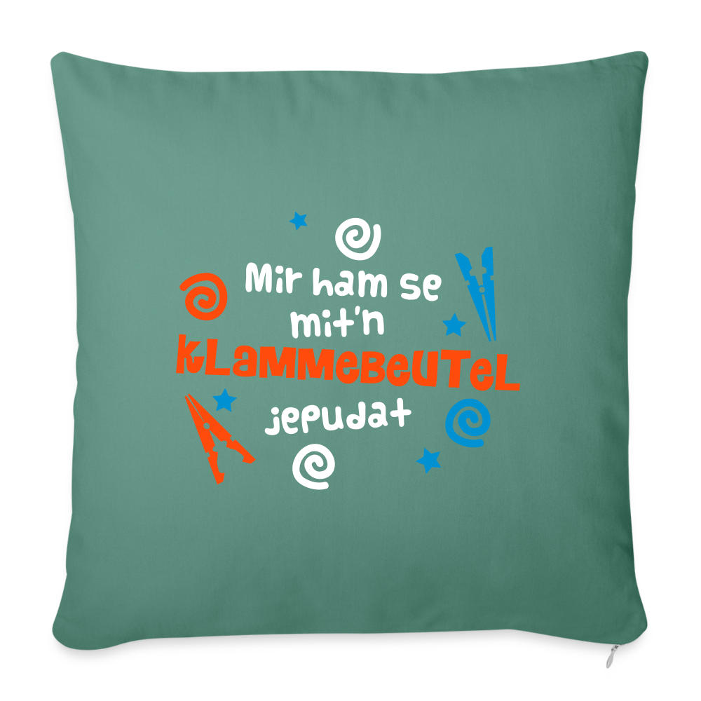 Mit'n Klammabeutel jepudat - Sofakissen mit Füllung (45 x 45 cm) - Tanngrün