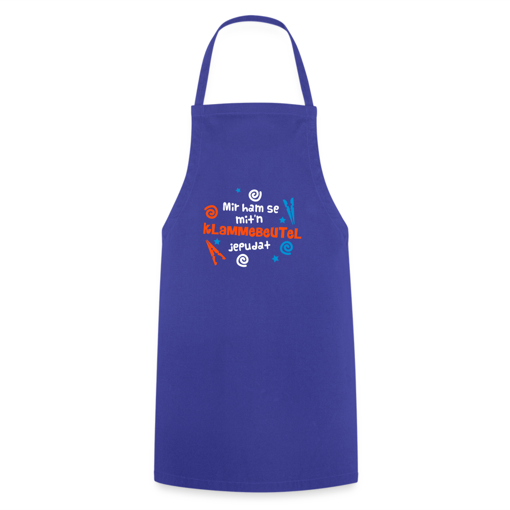 Mit'n Klammabeutel jepudat - Kontrastschürze - Royalblau