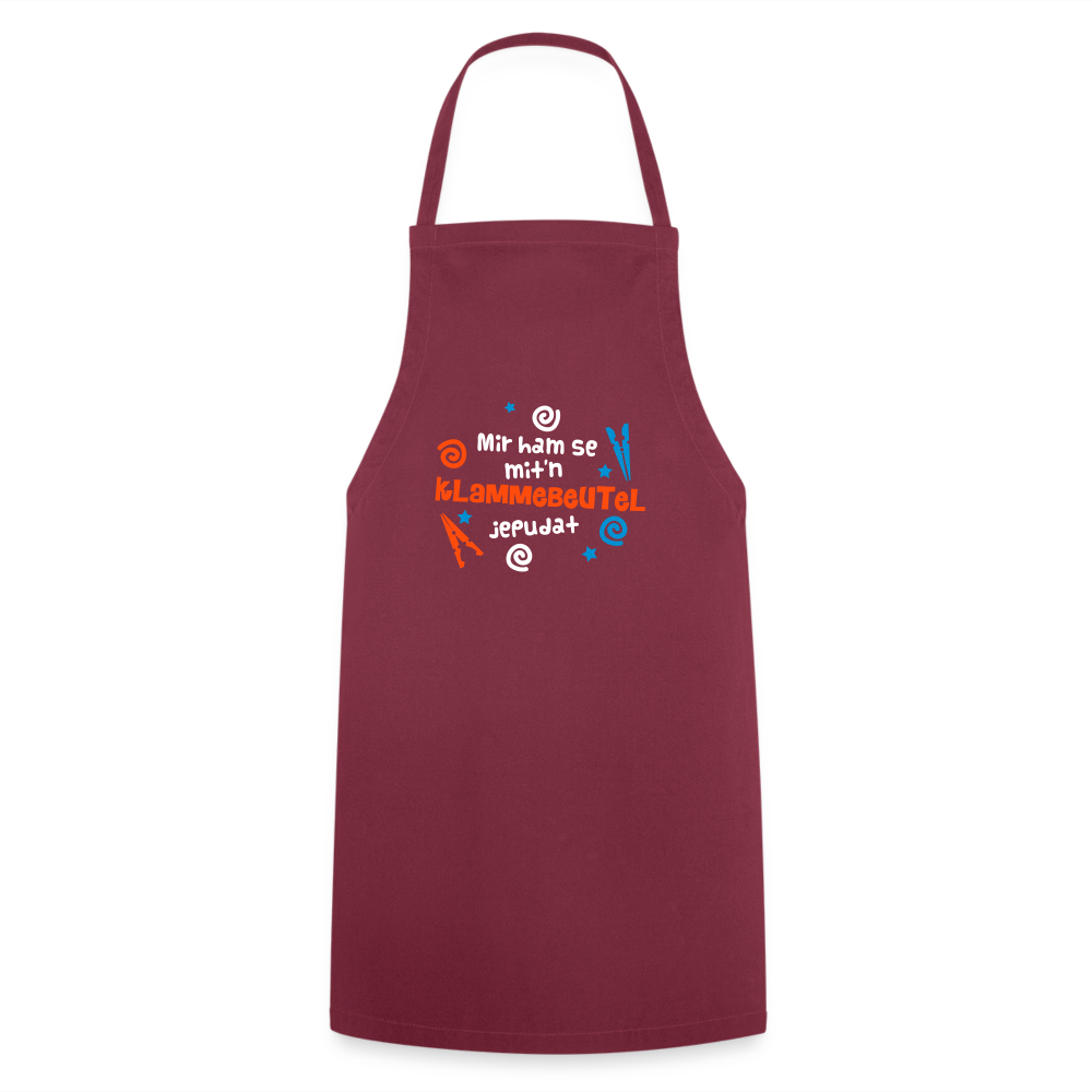 Mit'n Klammabeutel jepudat - Kontrastschürze - Bordeaux