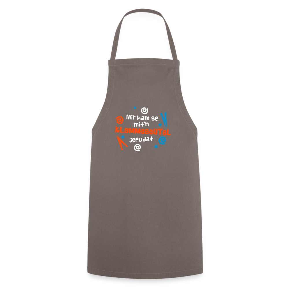 Mit'n Klammabeutel jepudat - Kontrastschürze - Grau