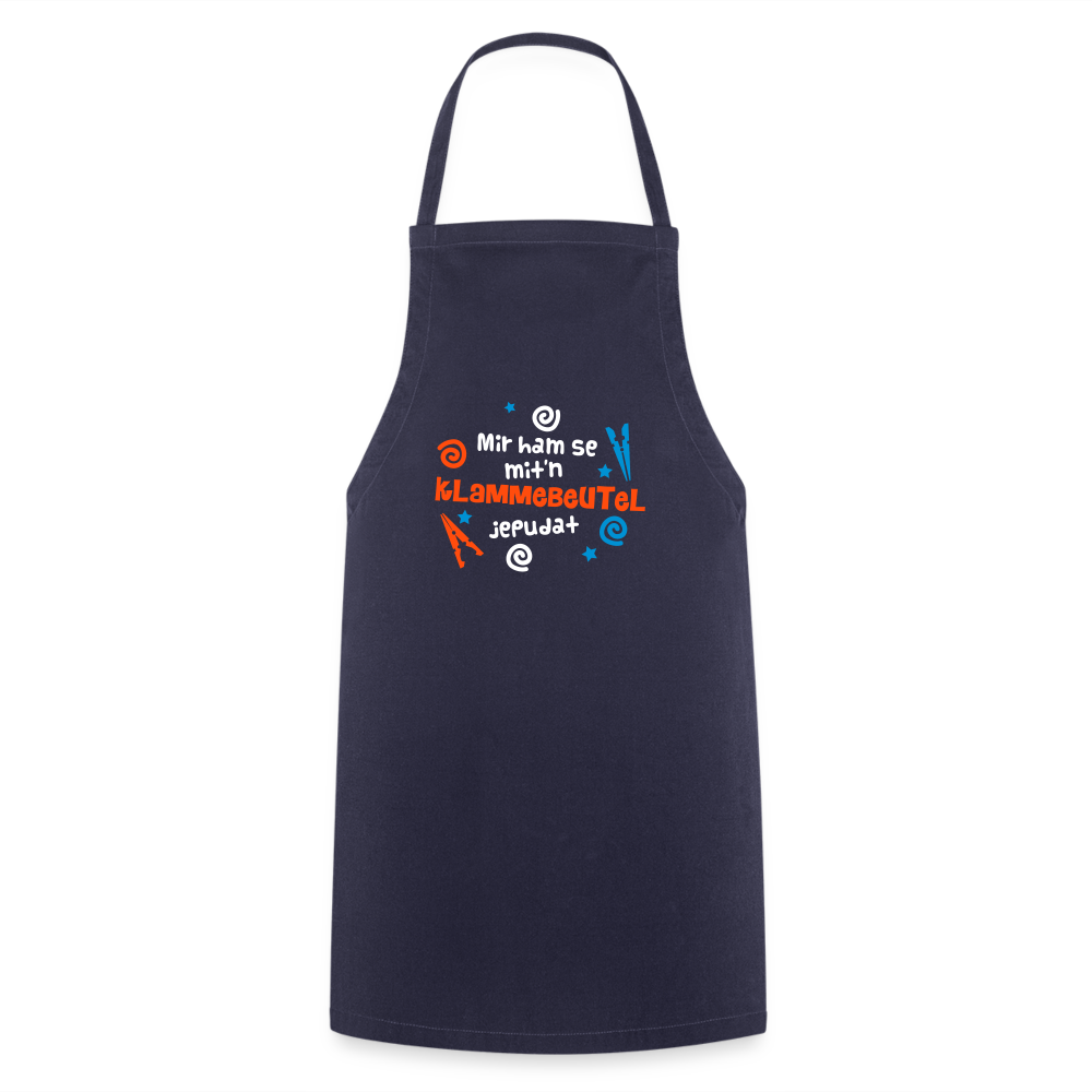 Mit'n Klammabeutel jepudat - Kontrastschürze - Navy