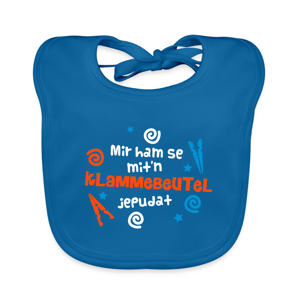 Mit'n Klammabeutel jepudat - Lätzchen - Pfauenblau