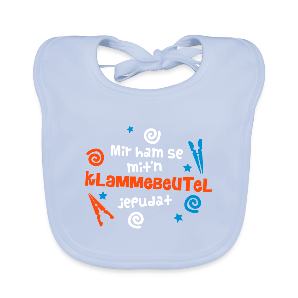 Mit'n Klammabeutel jepudat - Lätzchen - sky Blue