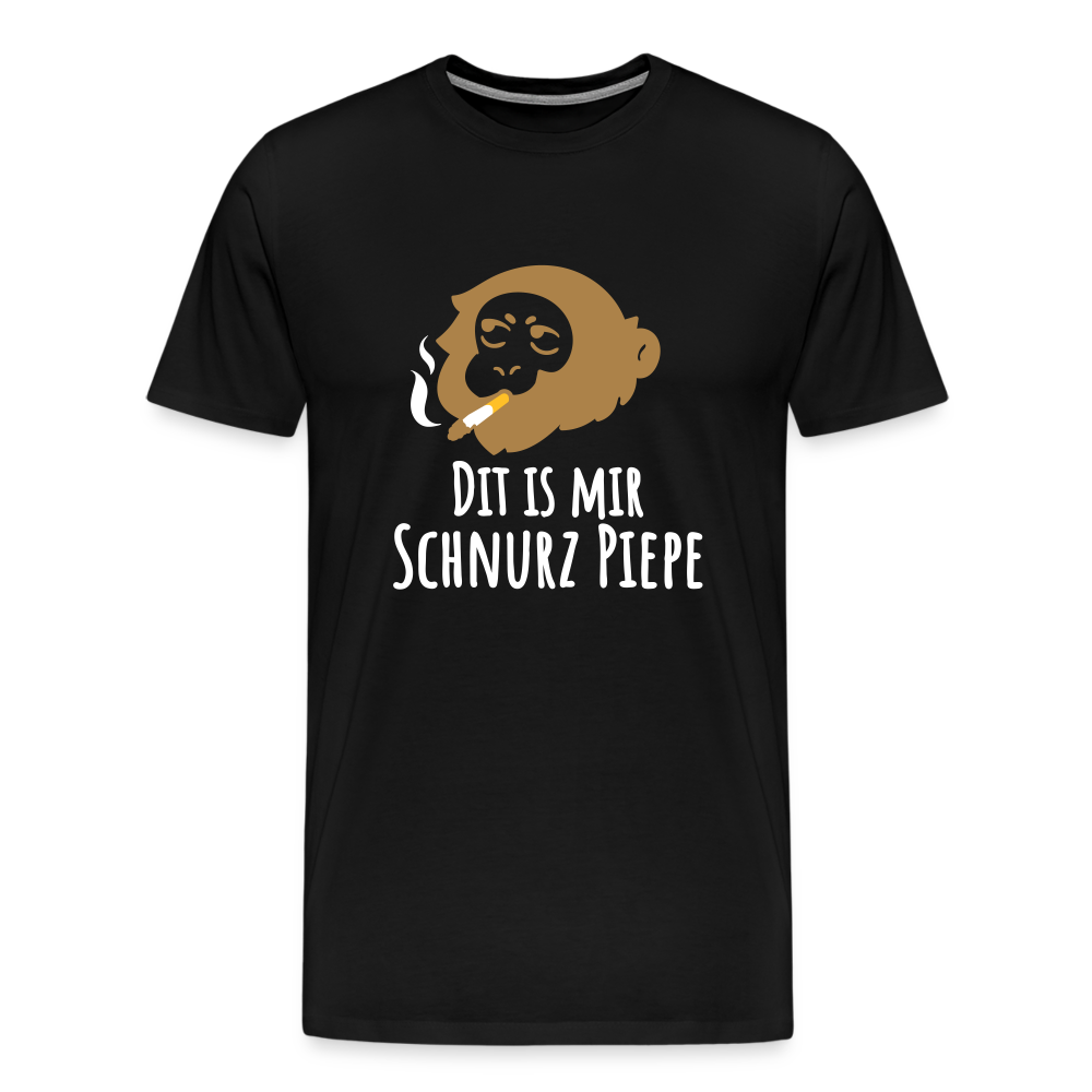 Dit is mir Schnurz Affe - Männer Premium T-Shirt - Schwarz