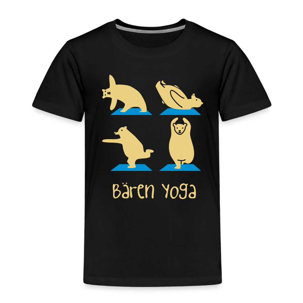 Bären Yoga - Kinder Premium T-Shirt - Schwarz