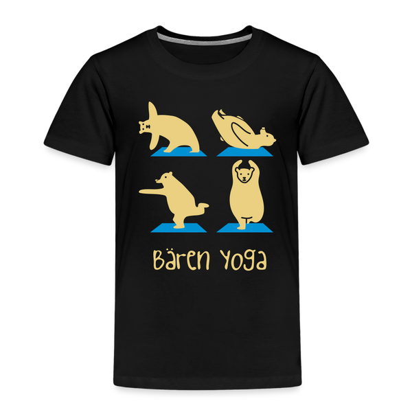 Bären Yoga - Kinder Premium T-Shirt - Schwarz