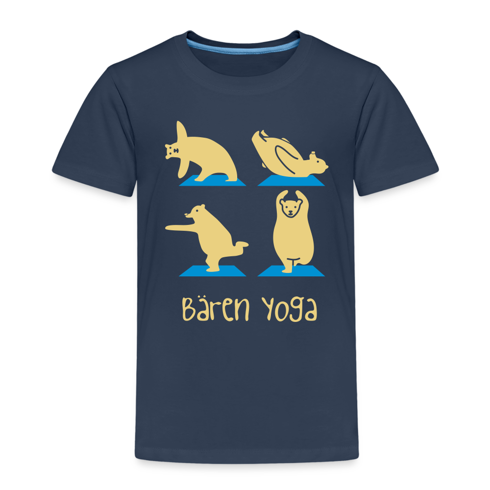 Bären Yoga - Kinder Premium T-Shirt - Navy