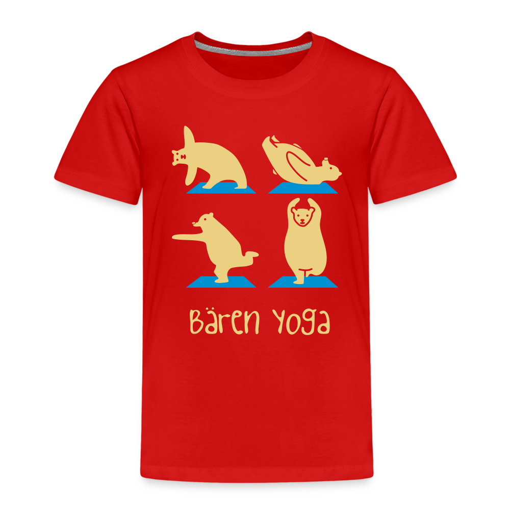 Bären Yoga - Kinder Premium T-Shirt - Rot
