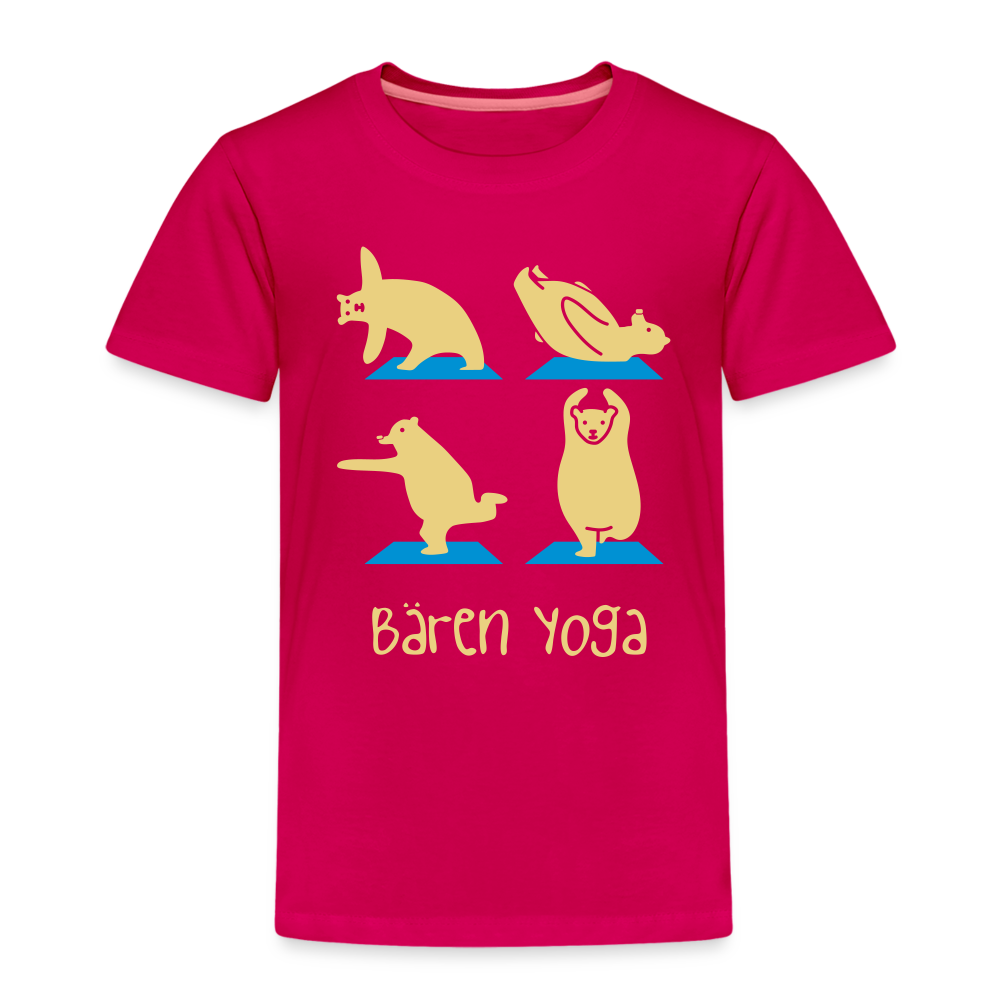 Bären Yoga - Kinder Premium T-Shirt - dunkles Pink