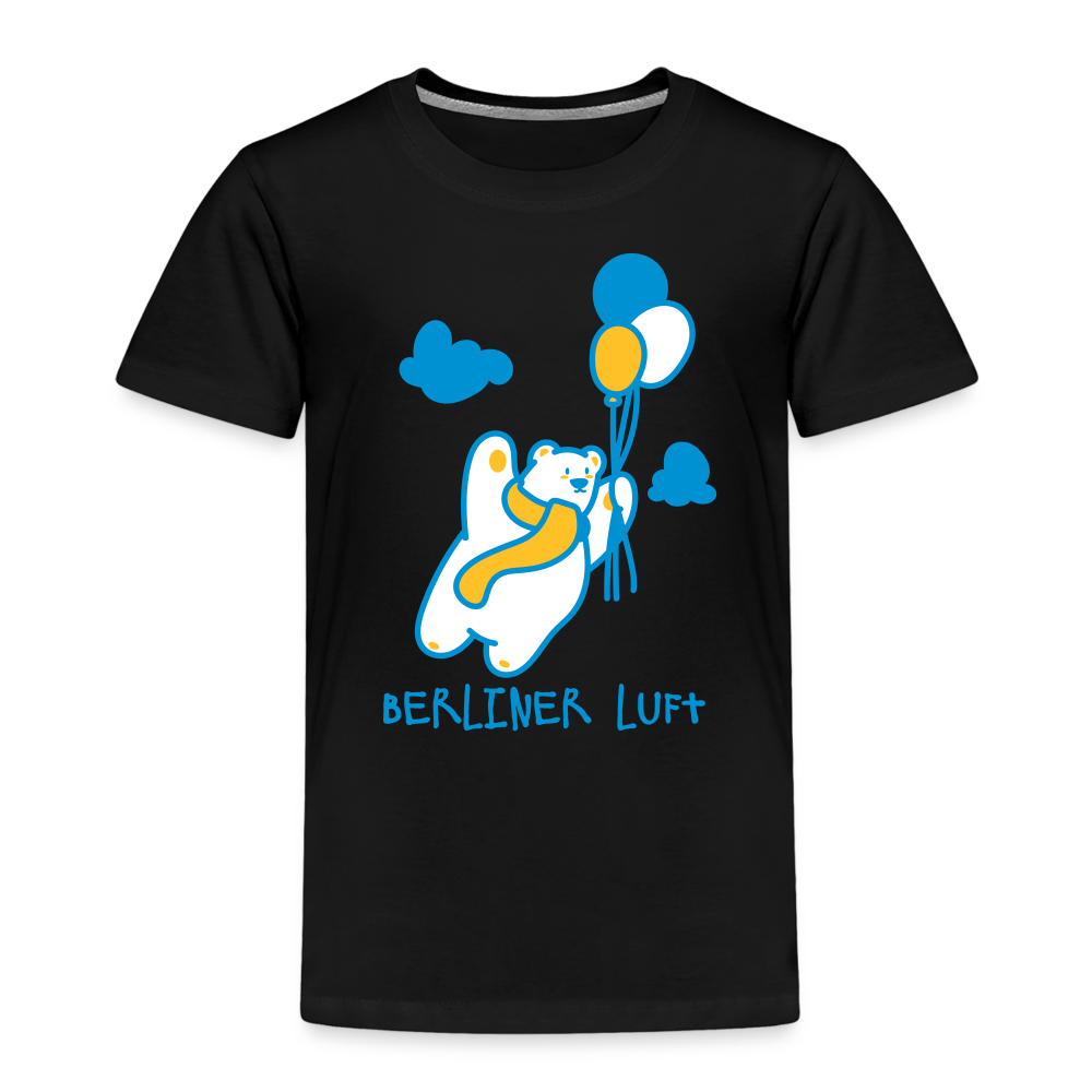 Der Bär fliegt - Kinder Premium T-Shirt - Schwarz