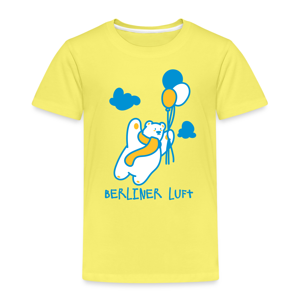 Der Bär fliegt - Kinder Premium T-Shirt - Gelb