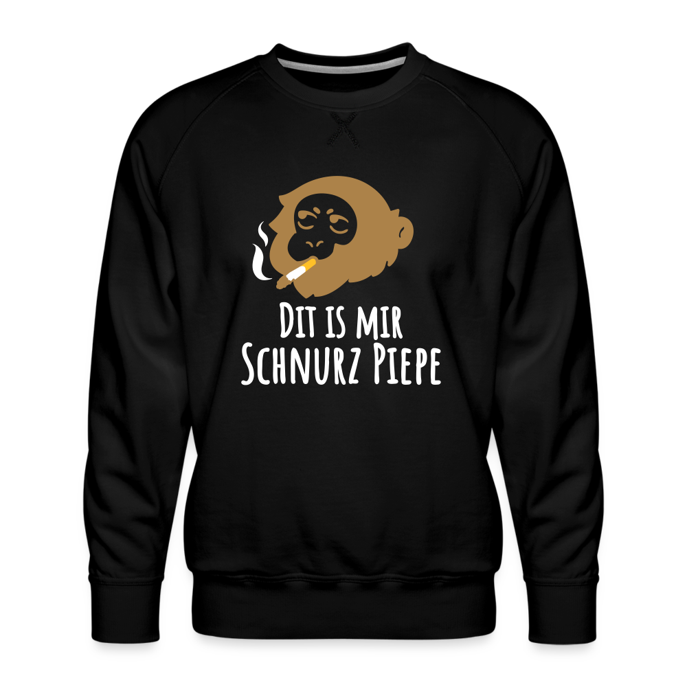 Dit is mir Schnurz Affe - Männer Premium Sweatshirt - Schwarz