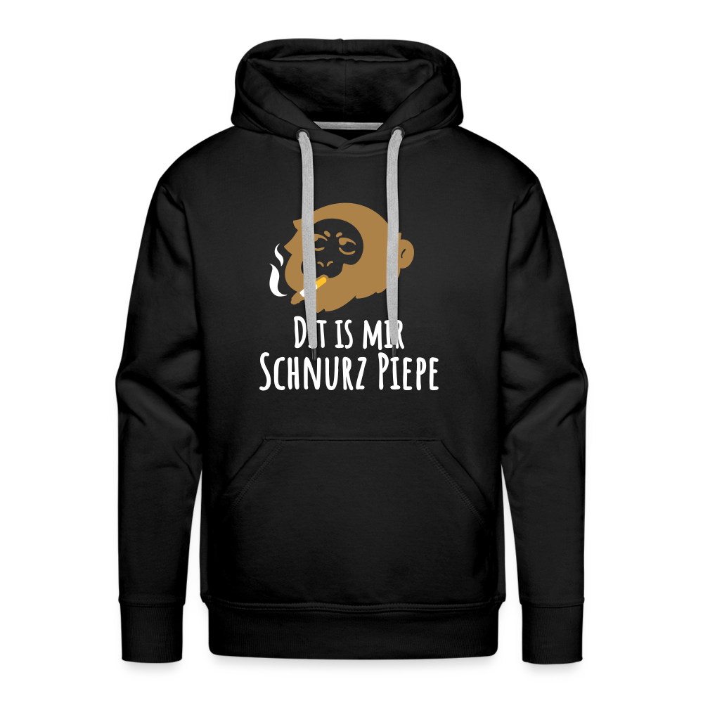 Dit is mir Schnurz Affe - Männer Premium Hoodie - Schwarz