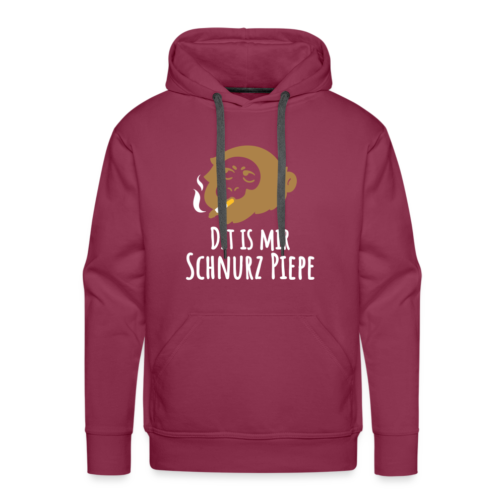 Dit is mir Schnurz Affe - Männer Premium Hoodie - Bordeaux