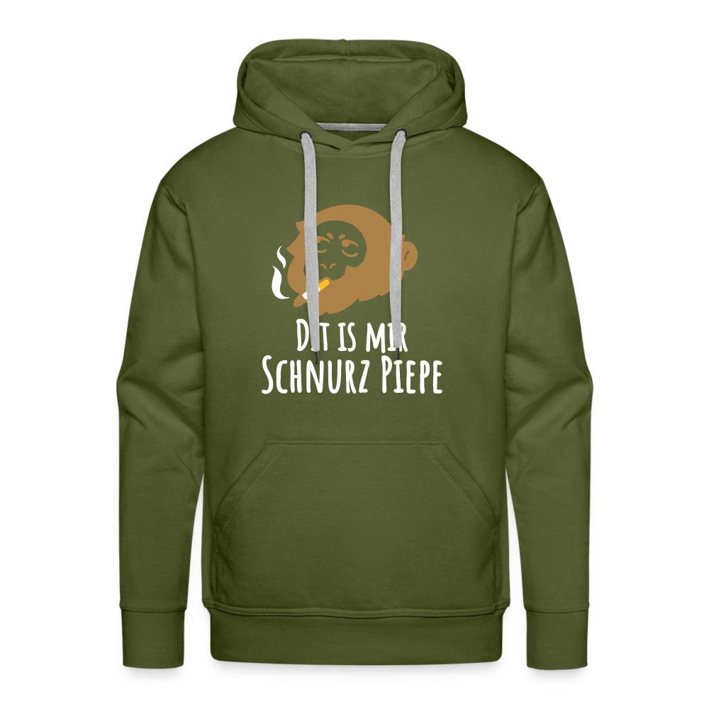 Dit is mir Schnurz Affe - Männer Premium Hoodie - Olivgrün
