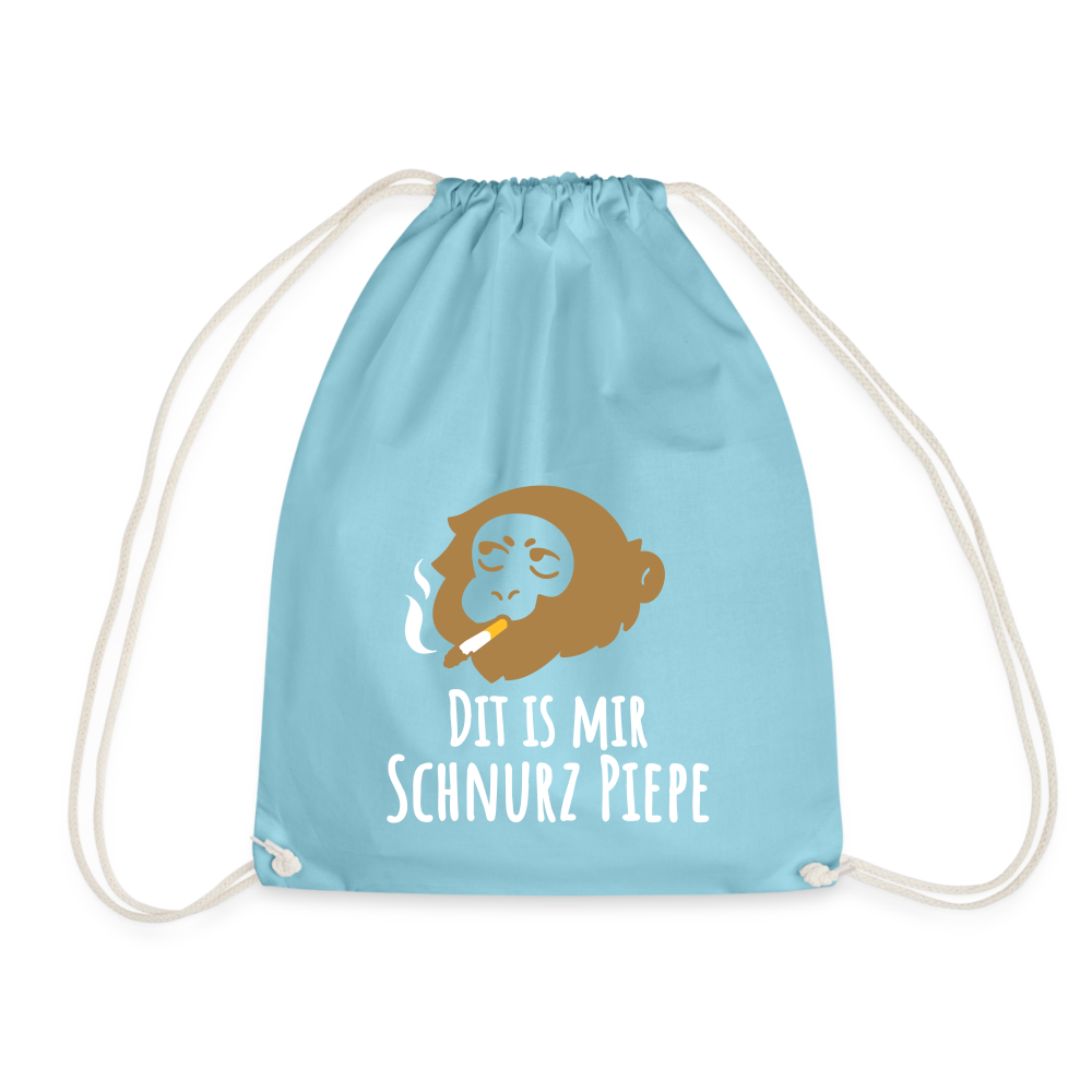 Dit is mir Schnurz Affe - Turnbeutel - Aqua