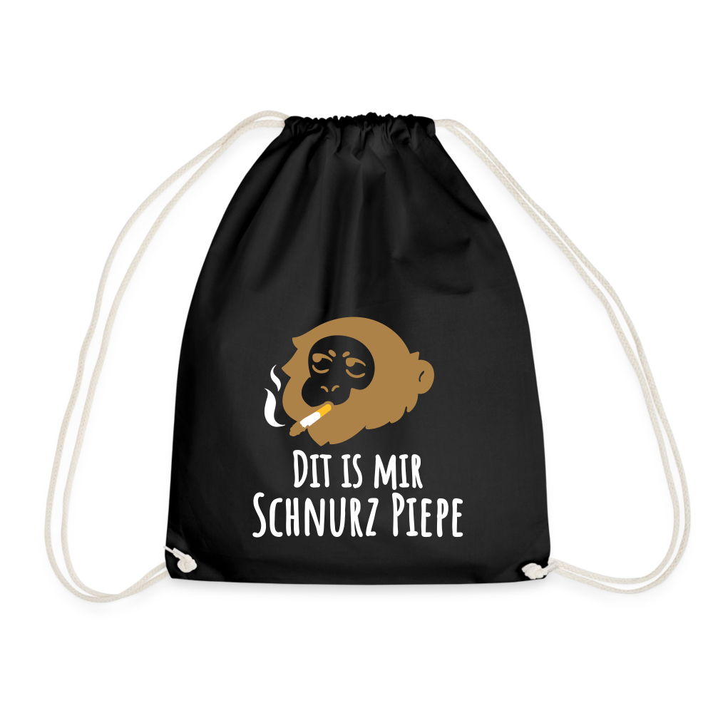 Dit is mir Schnurz Affe - Turnbeutel - Schwarz