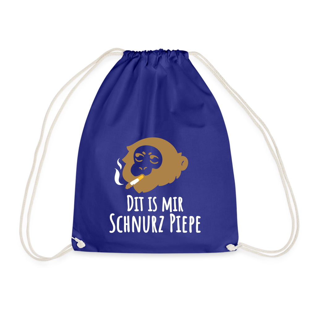 Dit is mir Schnurz Affe - Turnbeutel - Königsblau