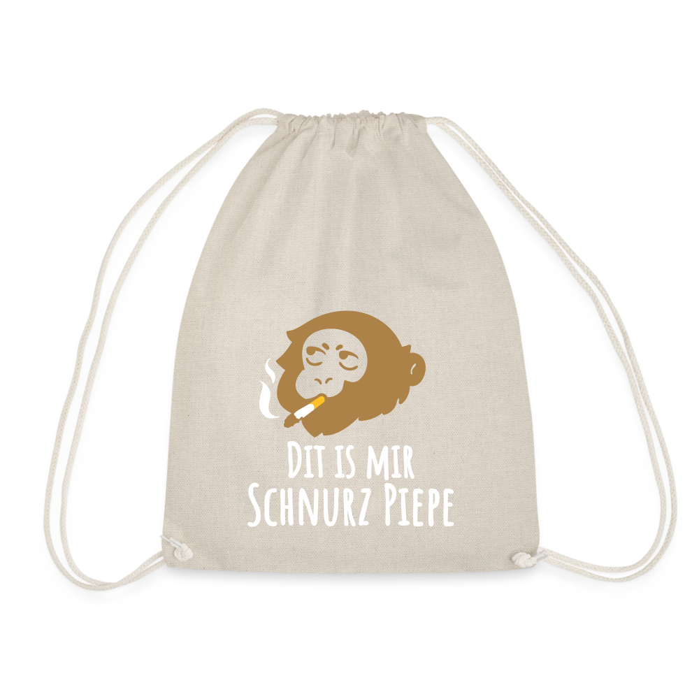 Dit is mir Schnurz Affe - Turnbeutel - Natur