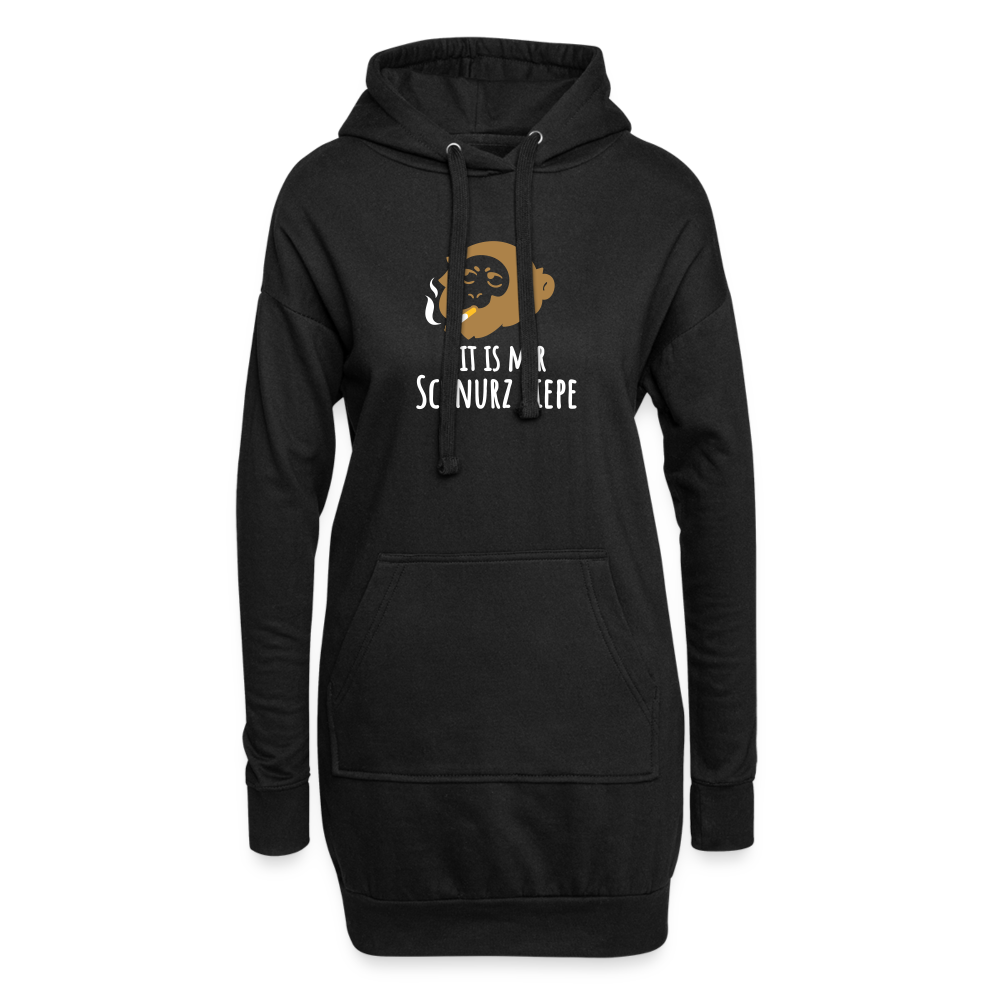 Dit is mir Schnurz Affe - Hoodie-Kleid - Schwarz