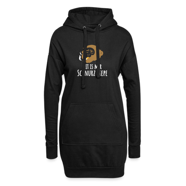 Dit is mir Schnurz Affe - Hoodie-Kleid - Schwarz