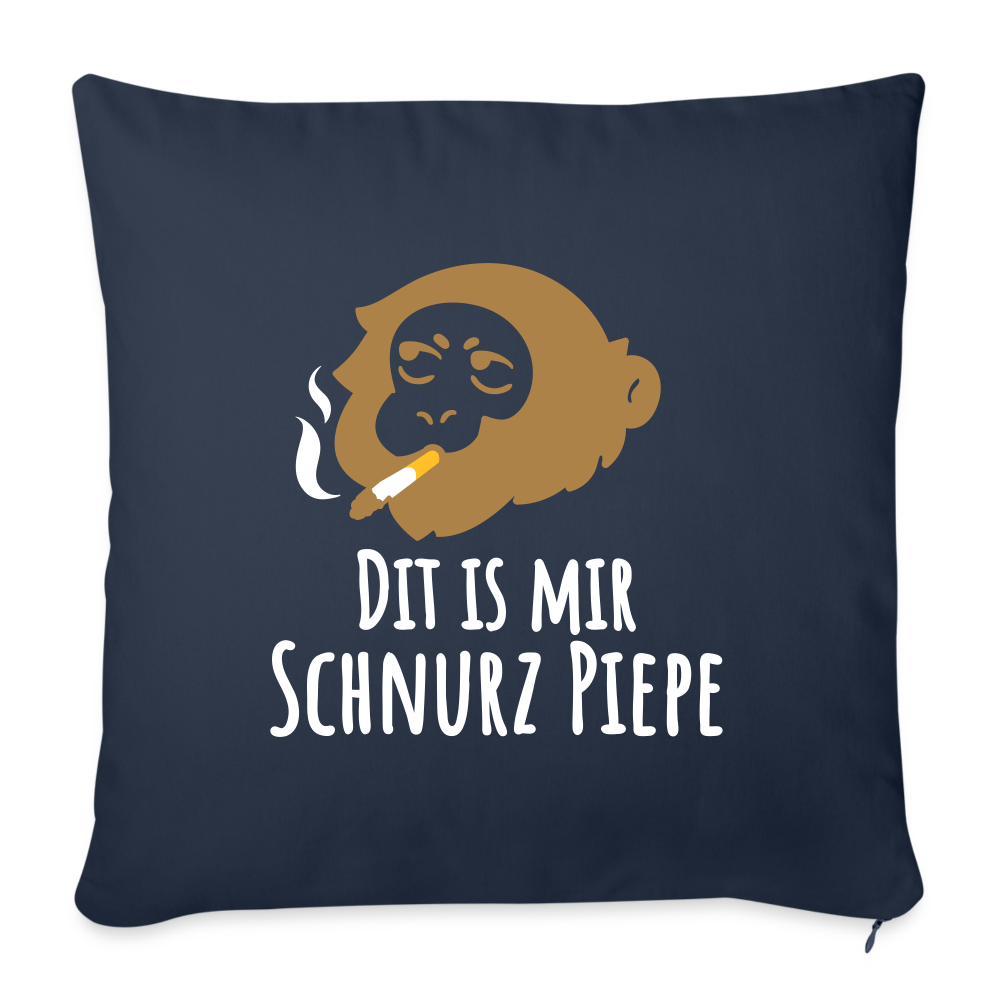 Dit is mir Schnurz Affe - Sofakissenbezug (45 x 45 cm) - Navy