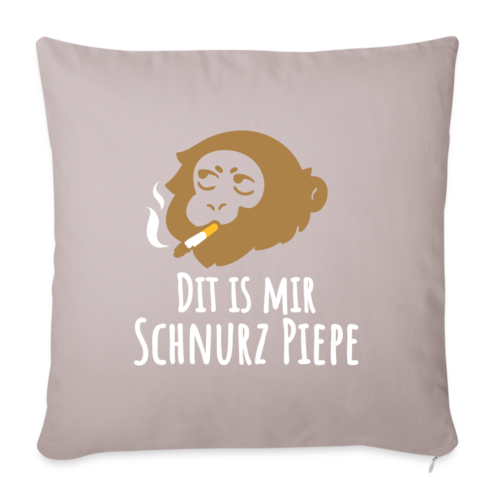 Dit is mir Schnurz Affe - Sofakissenbezug (45 x 45 cm) - helles Taupe
