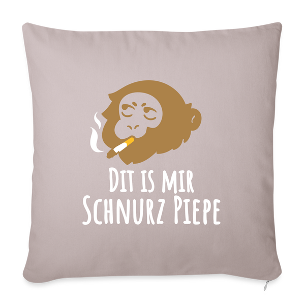 Dit is mir Schnurz Affe - Sofakissenbezug (45 x 45 cm) - helles Taupe