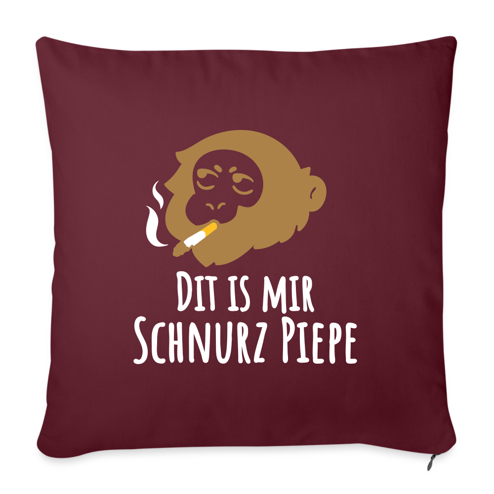 Dit is mir Schnurz Affe - Sofakissenbezug (45 x 45 cm) - Burgunderrot