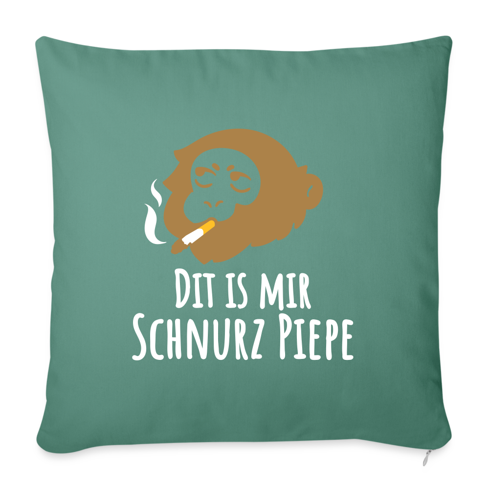 Dit is mir Schnurz Affe - Sofakissenbezug (45 x 45 cm) - Tanngrün