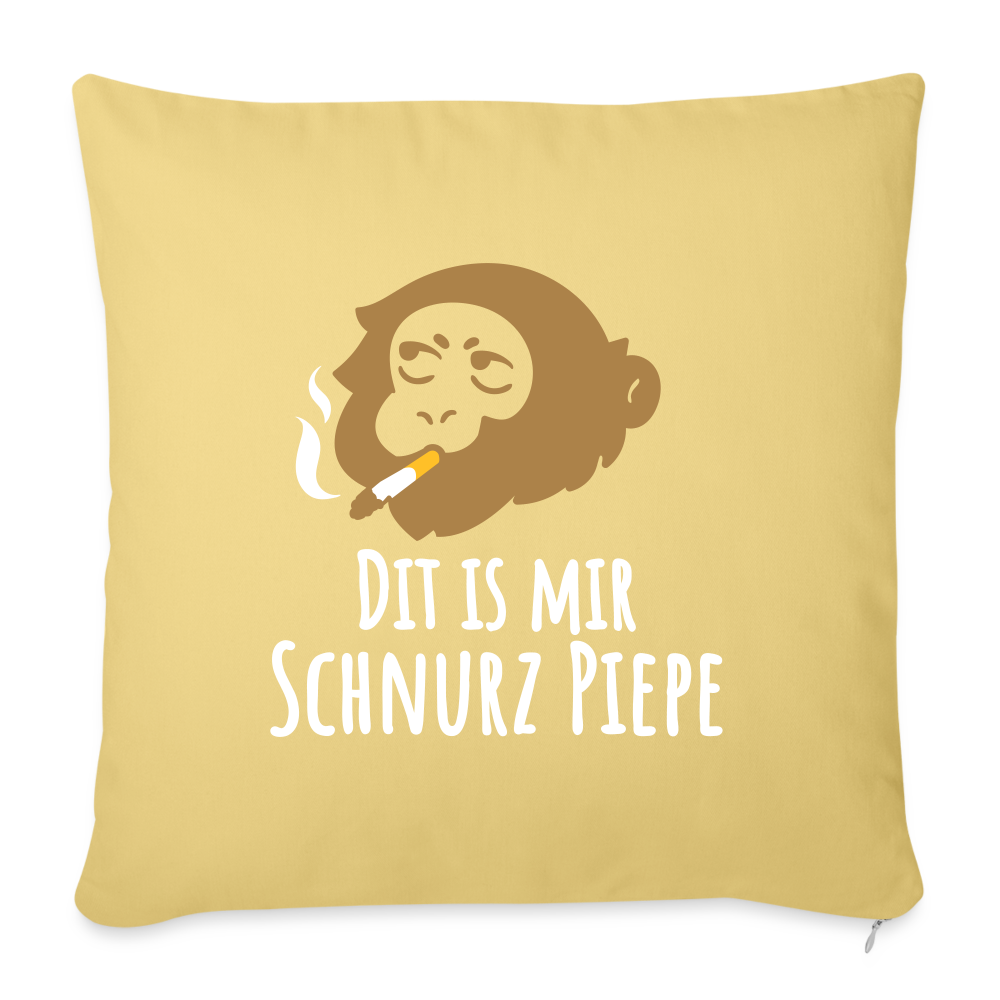 Dit is mir Schnurz Affe - Sofakissenbezug (45 x 45 cm) - Hellgelb